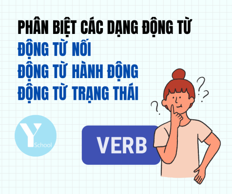 Phân biệt các dạng động từ (động từ nối - động từ hành động - động từ trạng thái)