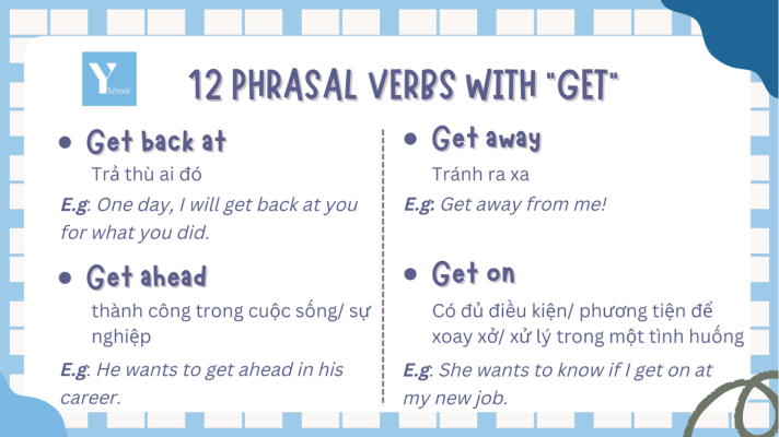 Vocab with YSchool - 12 phrasal verbs with "Get"